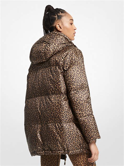 michael kors leopard print puffer coat|michael kors navy puffer coat.